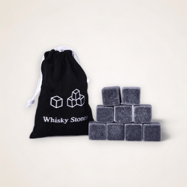 pierres à whisky en granit avec sachet