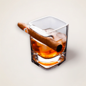 verre à whisky repose cigare