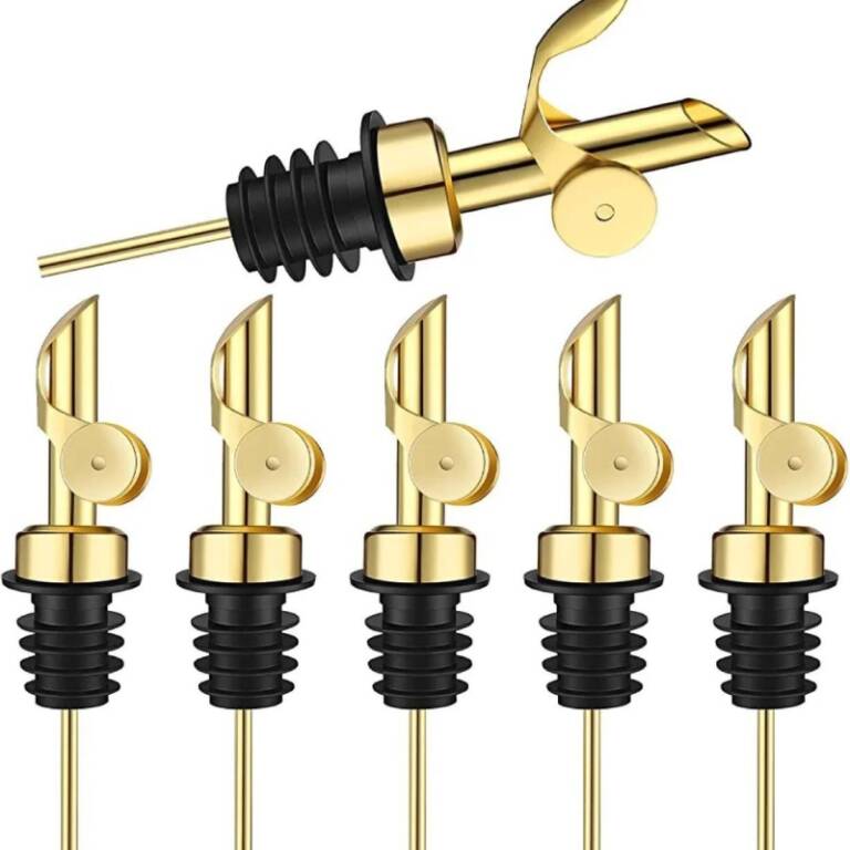 Lot De 5 Becs Verseurs Avec Bouchon Liège - Pour Bouteille Jusqu'à 2,6 Cm - Dosage Précis, Anti-fuite