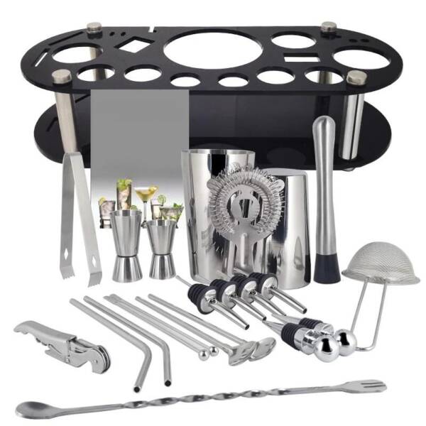 Kit cocktail professionnel avec support de rangement