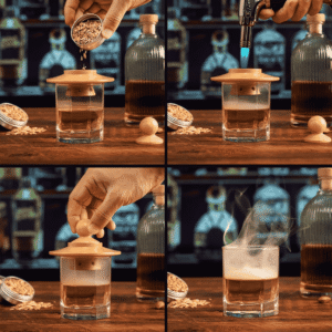 Fumoir à Whisky électrique Rechargeable - Kit Avec 8 Copeaux De Bois Et Lumière LED - Pour Cocktails, Viandes, Fromages - Cadeau Homme