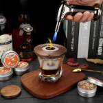 Kit Fumoir à Whisky électrique Rechargeable - 10 Copeaux De Bois + 2 Verres En Bois + Glaçons Acier - Pour Cocktails, Fromage, Café - 4