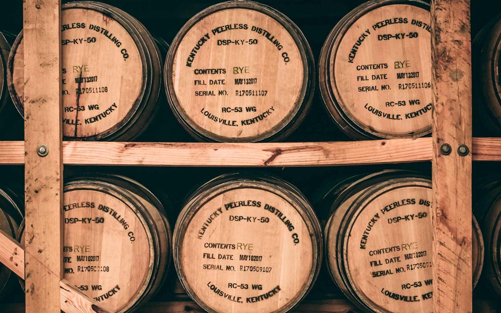 fûts de whisky rye du kentucky