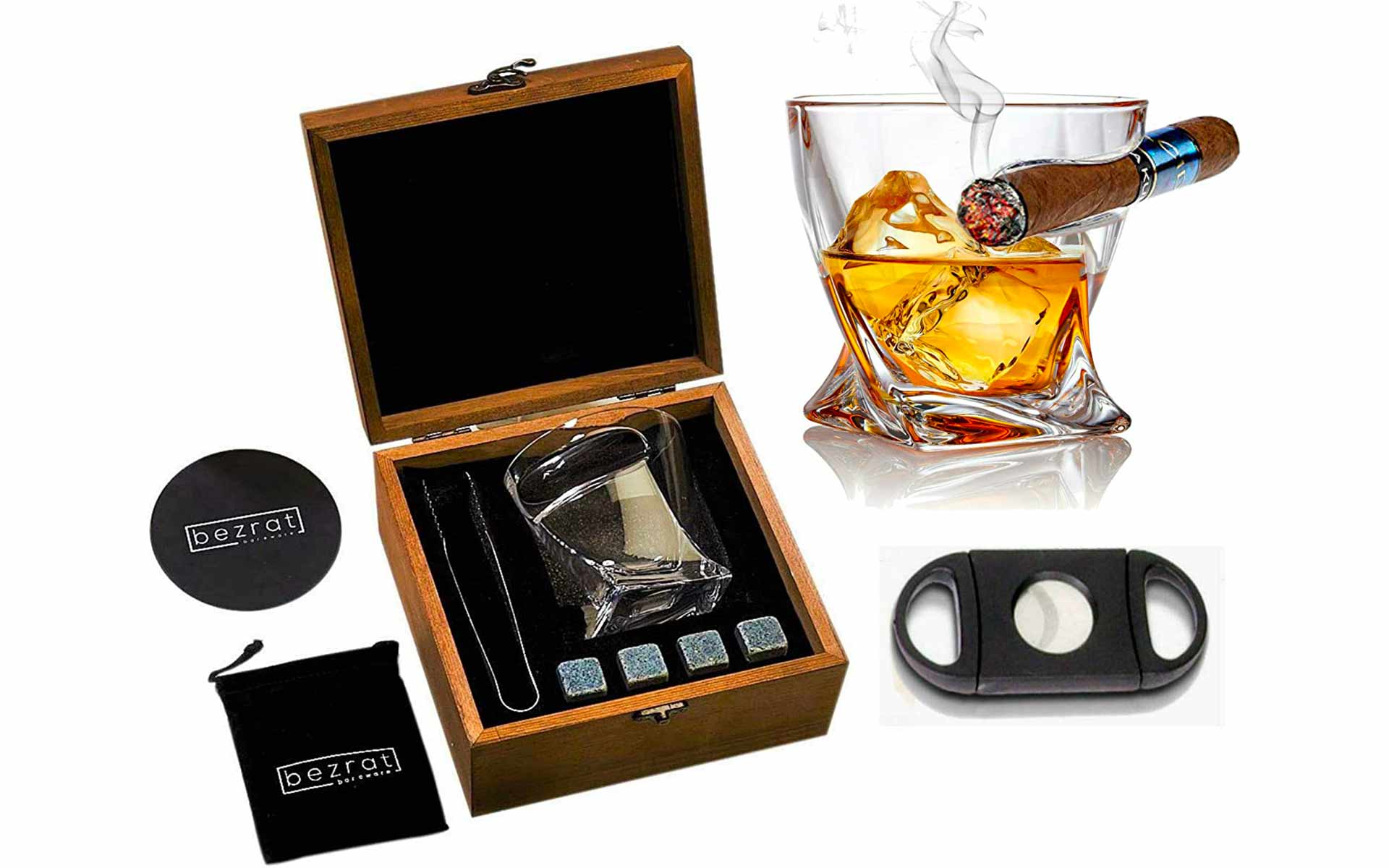 Hyexu Ensembles de carafes à Whisky pour Hommes Cadeaux de Whisky Uniques pour Hommes Distributeur de Liqueur fraîche en Forme de Pistolet de 8,5 oz Parfait avec Deux Verres de 1,7 oz