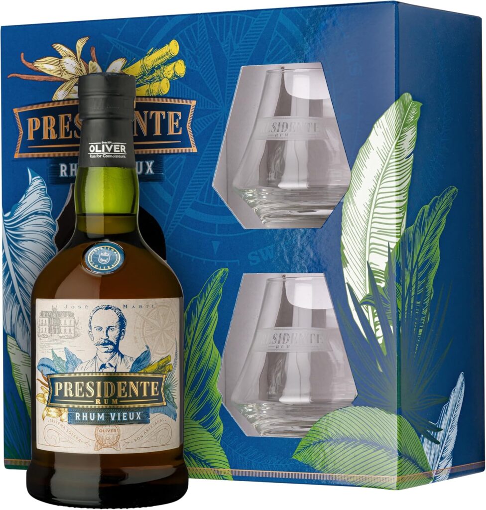 Coffret Presidente Marti Anejo Rhum + 2 verres